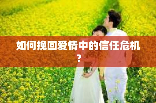 如何挽回爱情中的信任危机？