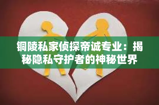 铜陵私家侦探帝诚专业：揭秘隐私守护者的神秘世界