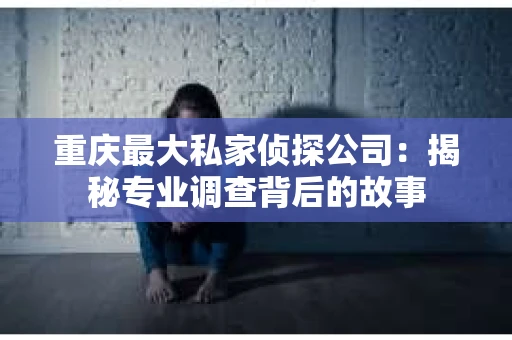 重庆最大私家侦探公司：揭秘专业调查背后的故事