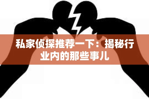 私家侦探推荐一下：揭秘行业内的那些事儿