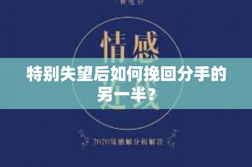 特别失望后如何挽回分手的另一半？