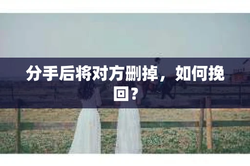 分手后将对方删掉，如何挽回？