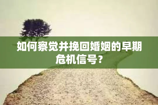 如何察觉并挽回婚姻的早期危机信号？